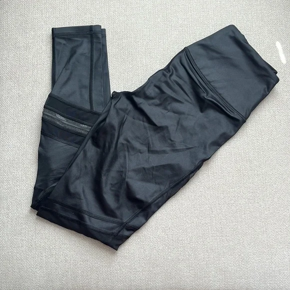 Victoria secret sport women’s leggings black mesh contouring shiny gym small
